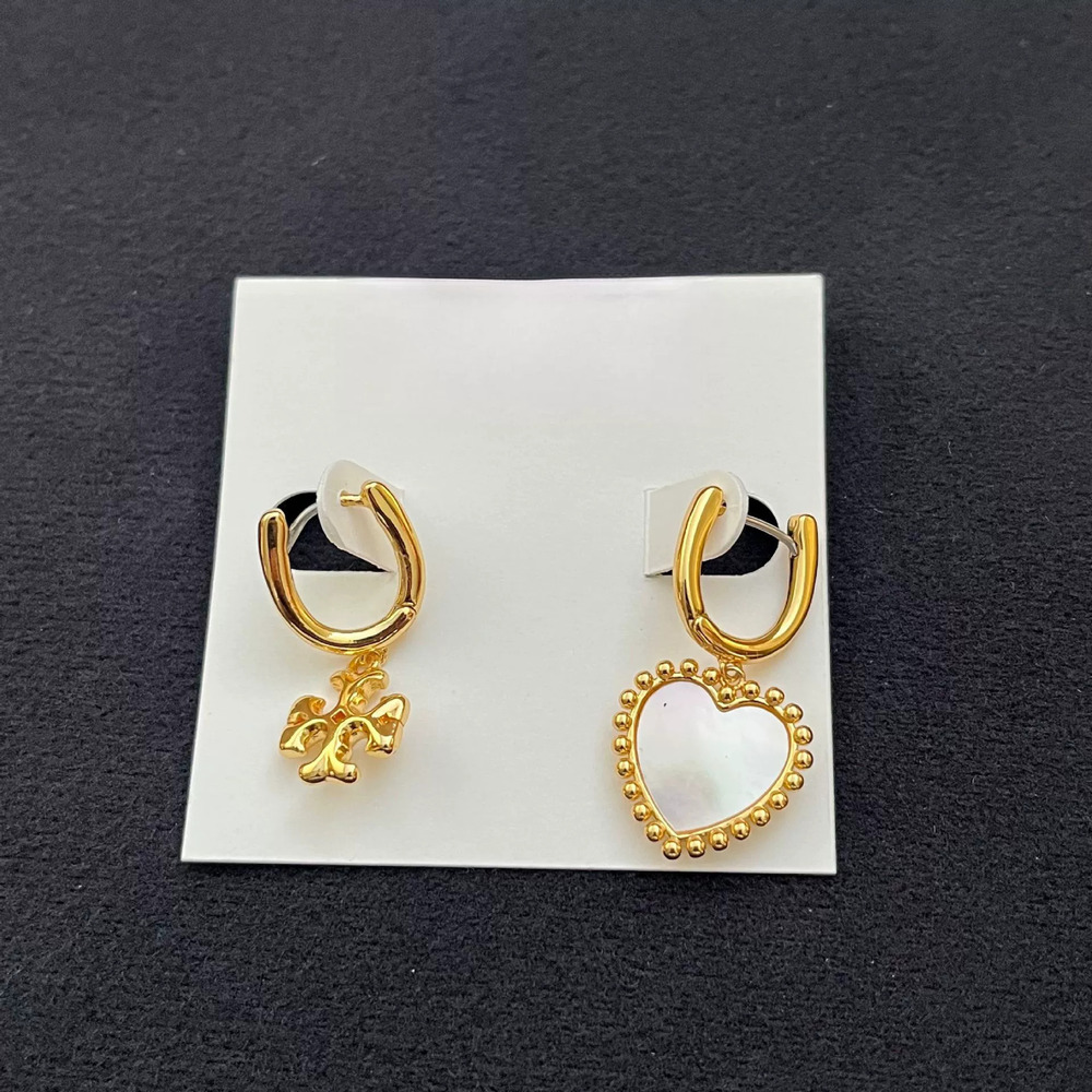 Tory Burch Heart Shell Asymmetric Dangle Earrings